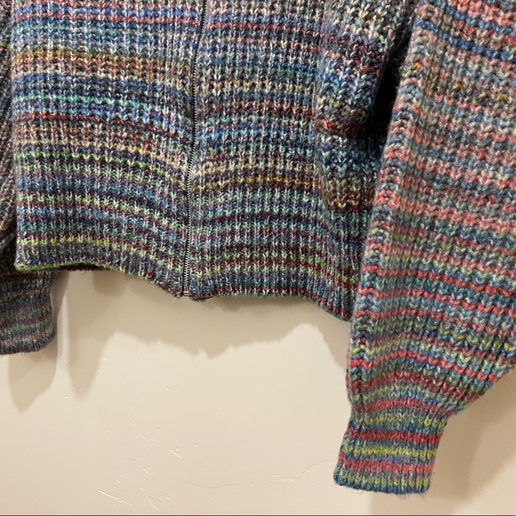 TOPSHOP knitted multi color zip up sweater cardigan size medium - Picture 4 of 9